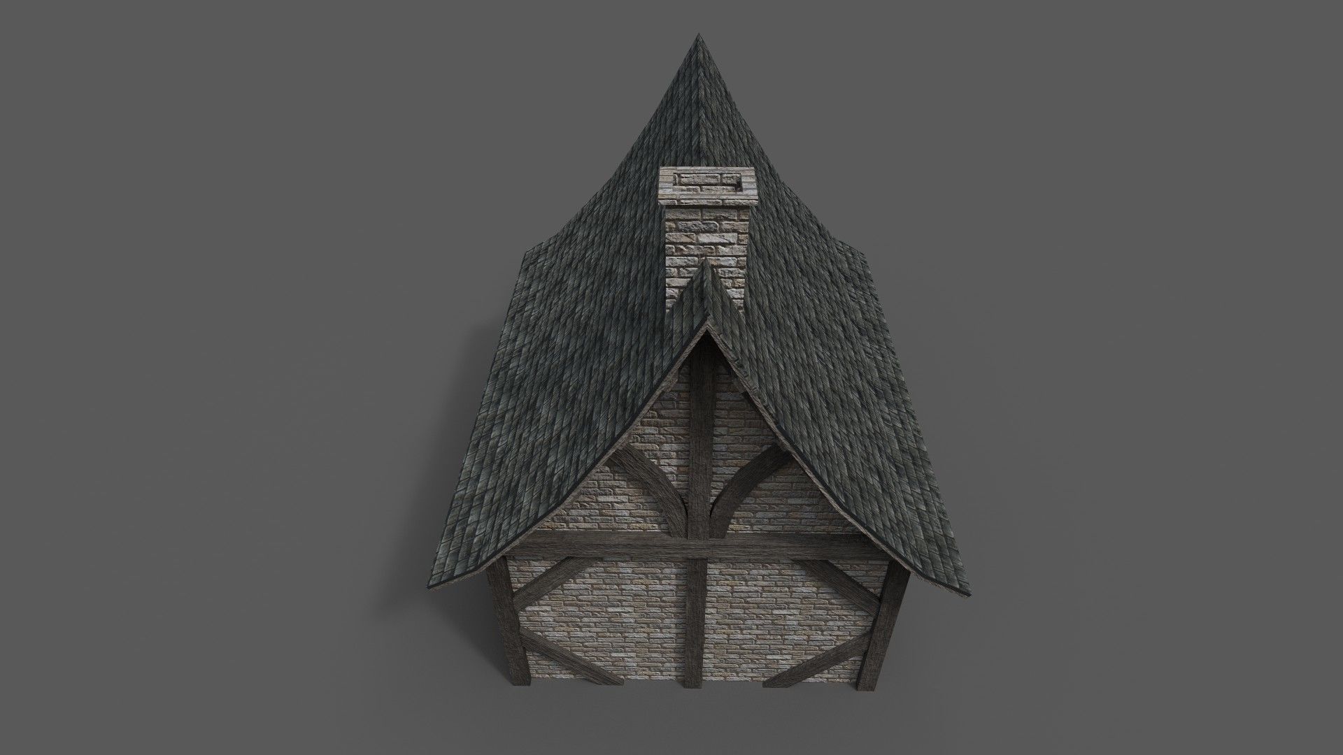 Medieval House 1 Low-poly 3D model_7