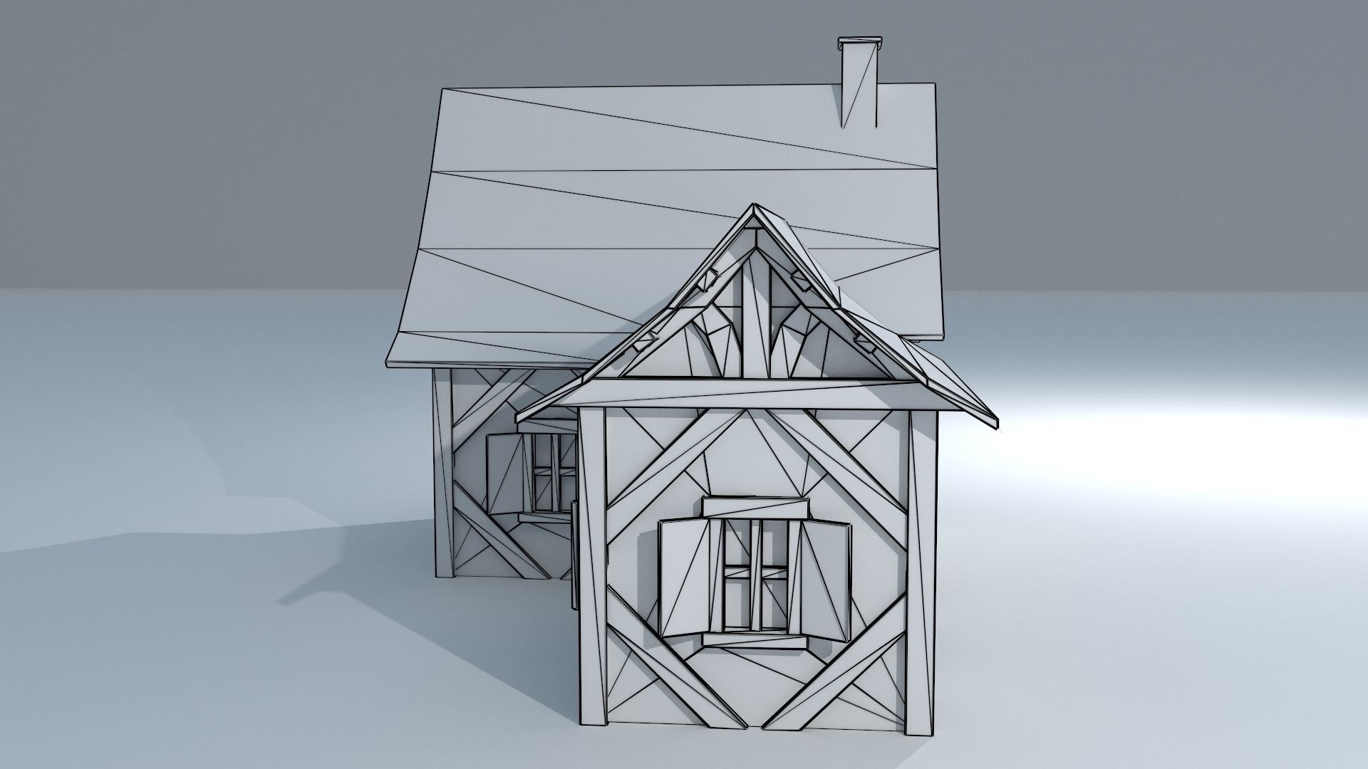 Medieval House 2 Low-poly 3D model_14