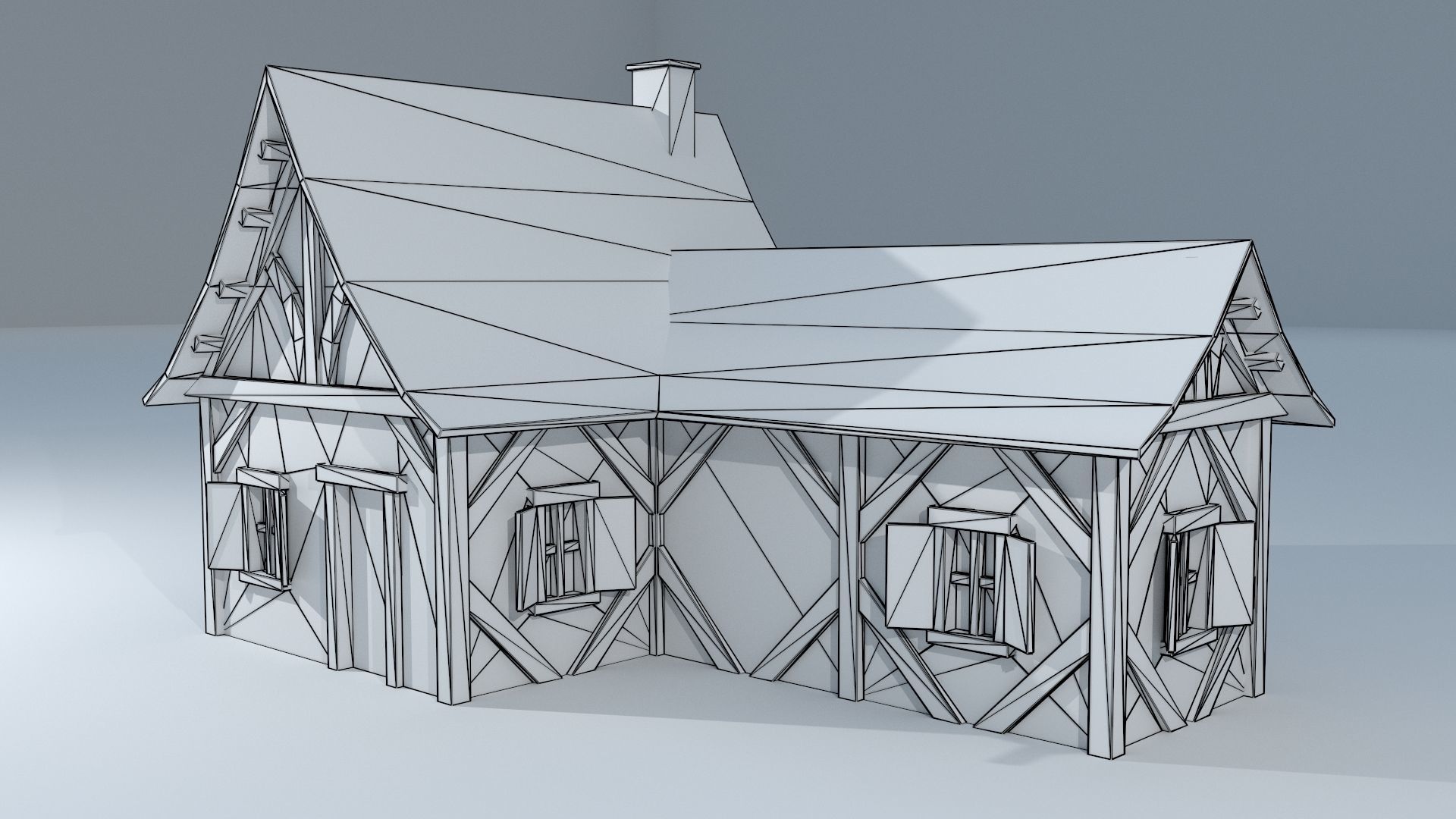 Medieval House 2 Low-poly 3D model_15
