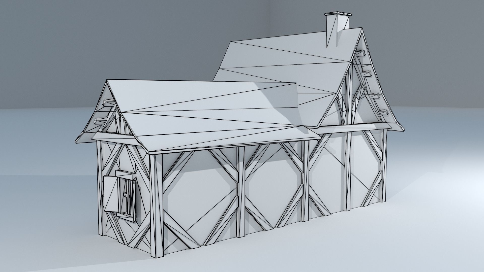 Medieval House 2 Low-poly 3D model_13