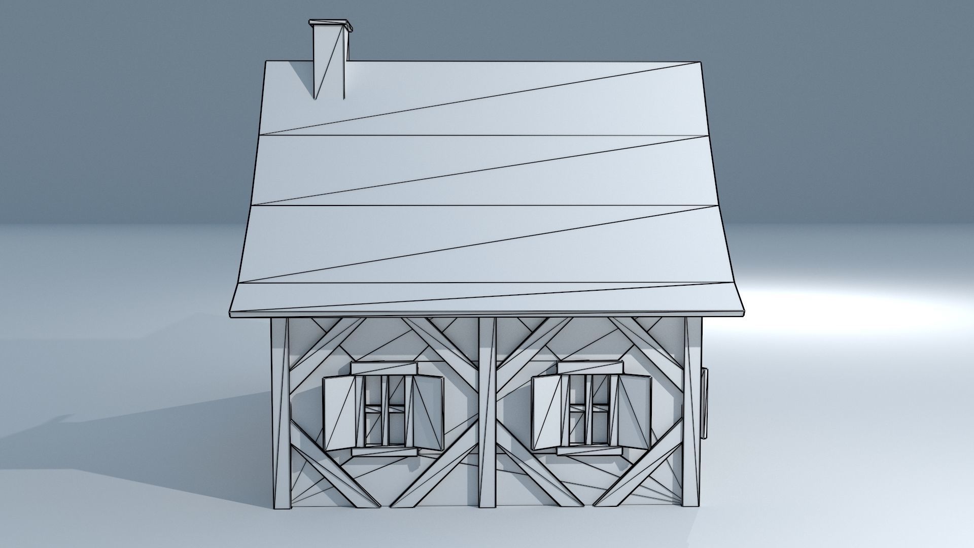 Medieval House 2 Low-poly 3D model_10