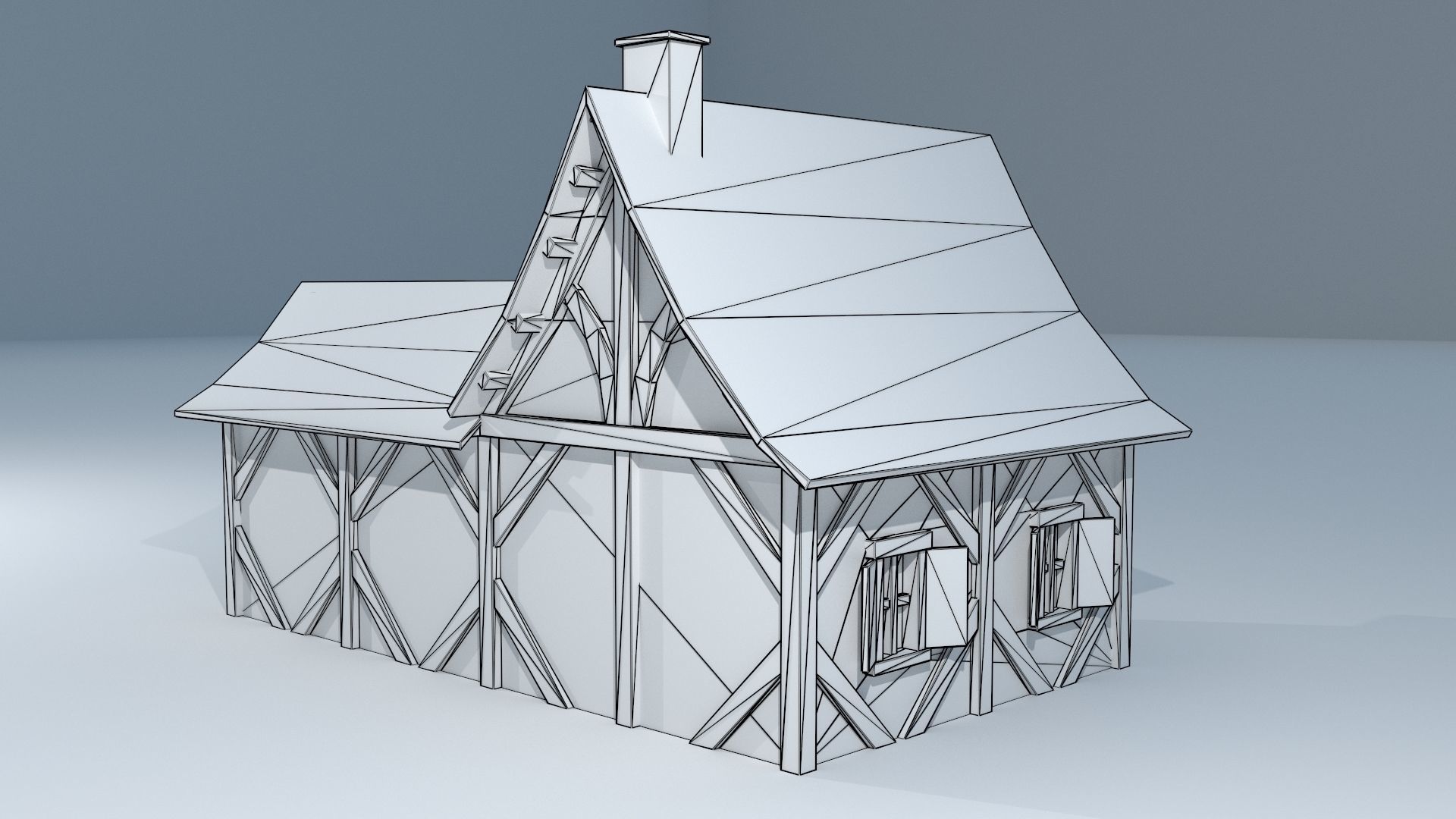 Medieval House 2 Low-poly 3D model_11
