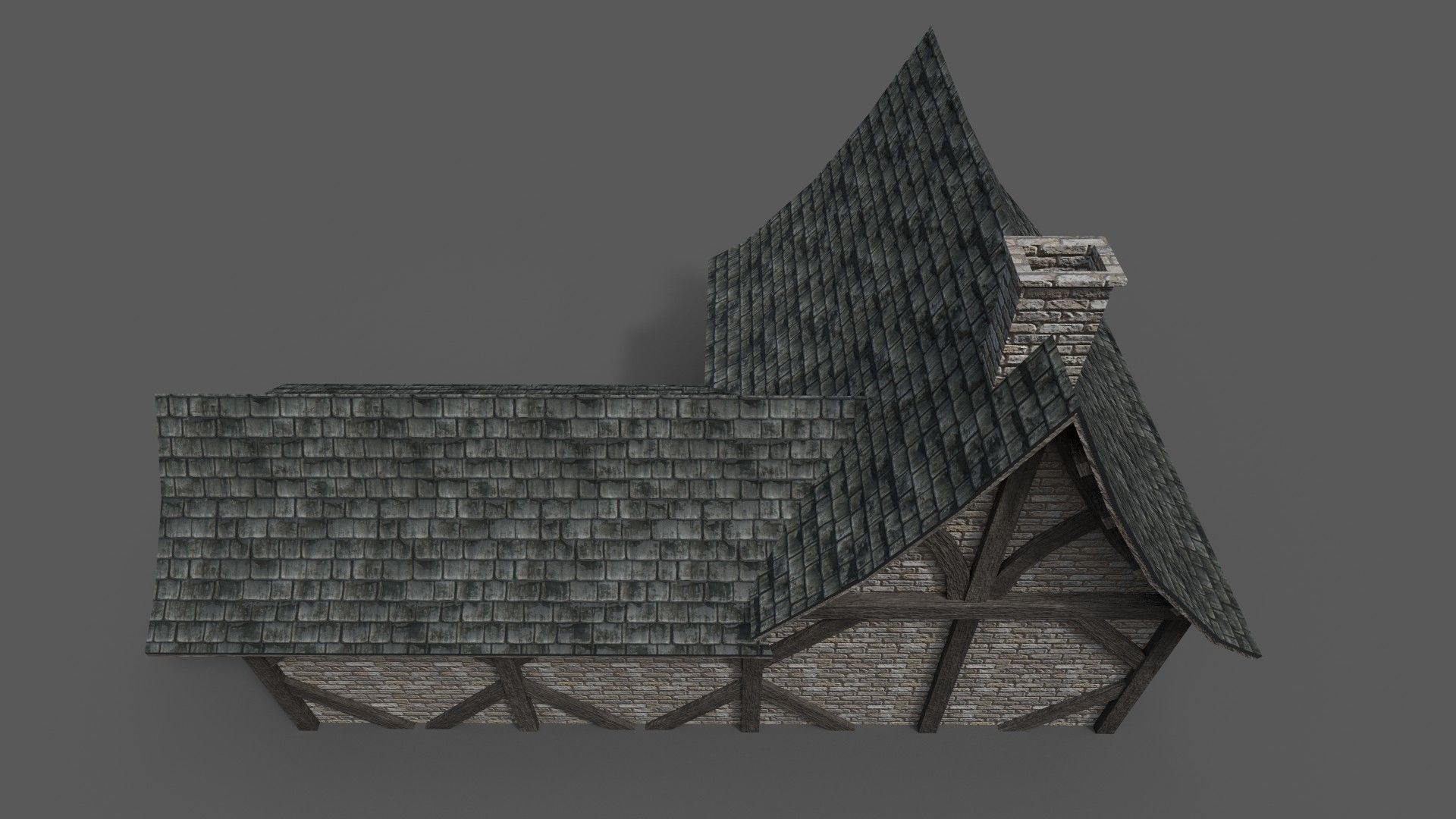 Medieval House 2 Low-poly 3D model_8