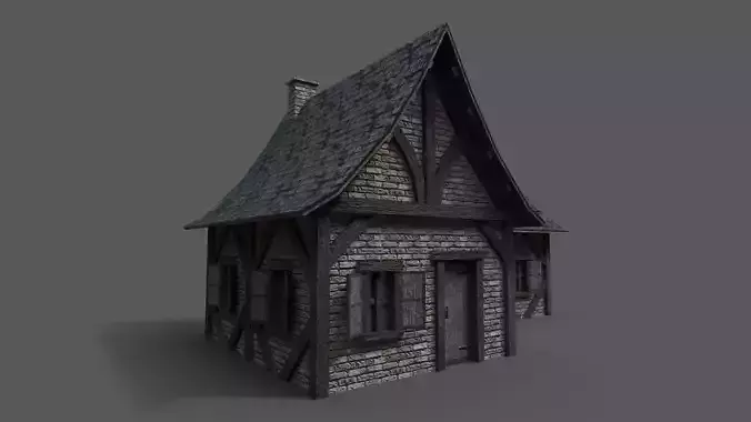 Medieval House 2 Low-poly 3D model Medieval House 2 Low-poly 3D model