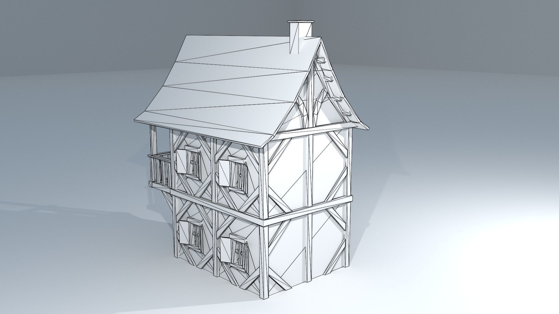 Medieval House 3 Low-poly 3D model_13