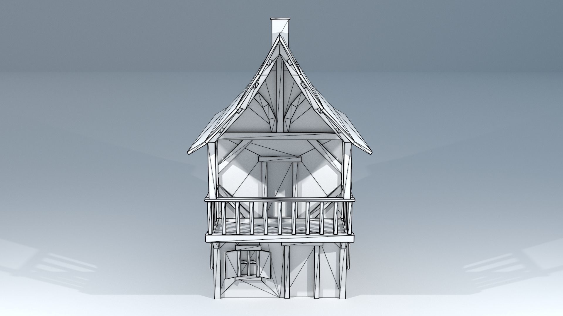Medieval House 3 Low-poly 3D model_15