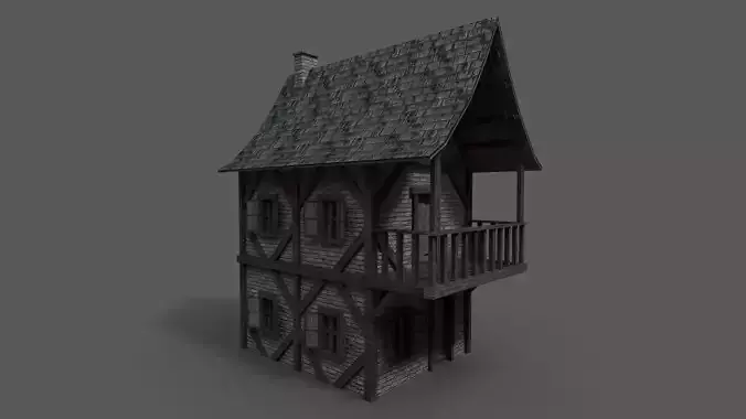 Medieval House 3 Low-poly 3D model Medieval House 3 Low-poly 3D model