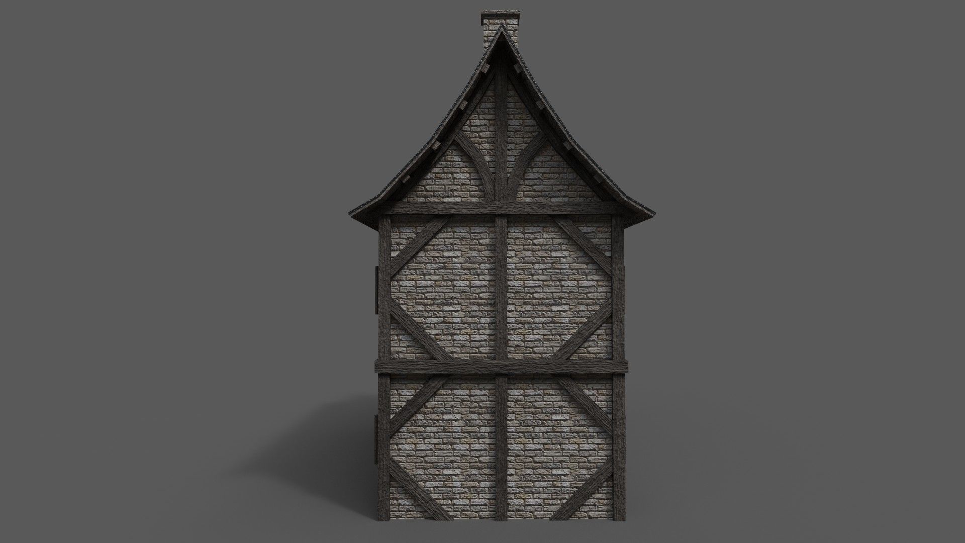 Medieval House 3 Low-poly 3D model_6