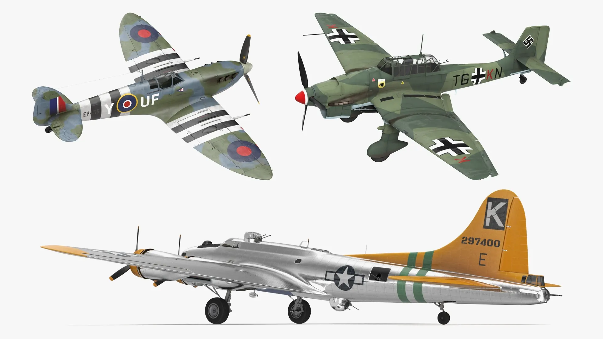 WWII Aircraft Collection 2 3D Model Pack | CGTrader