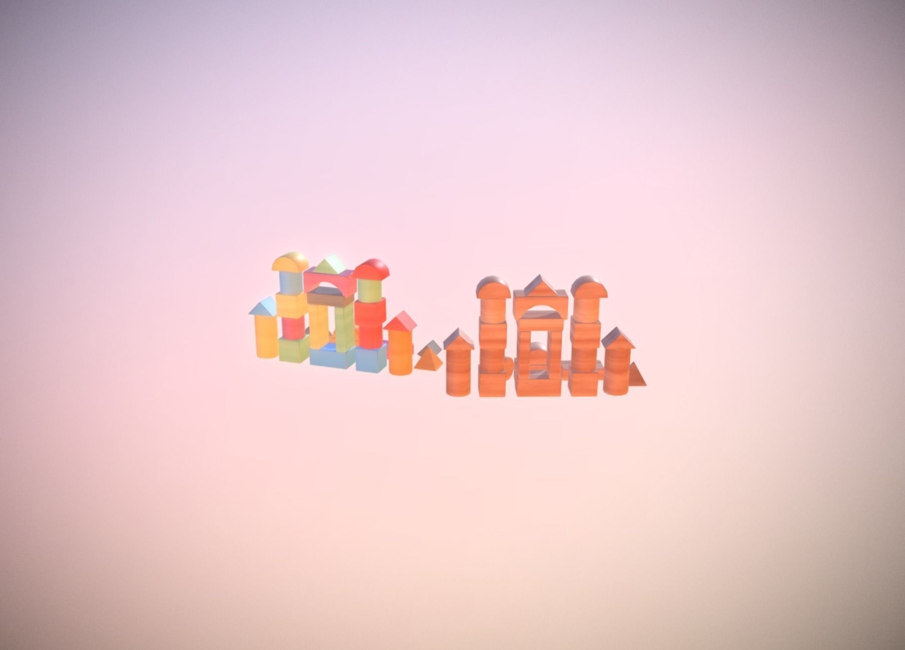 Toy Blocks Display low-poly Low-poly 3D model_1