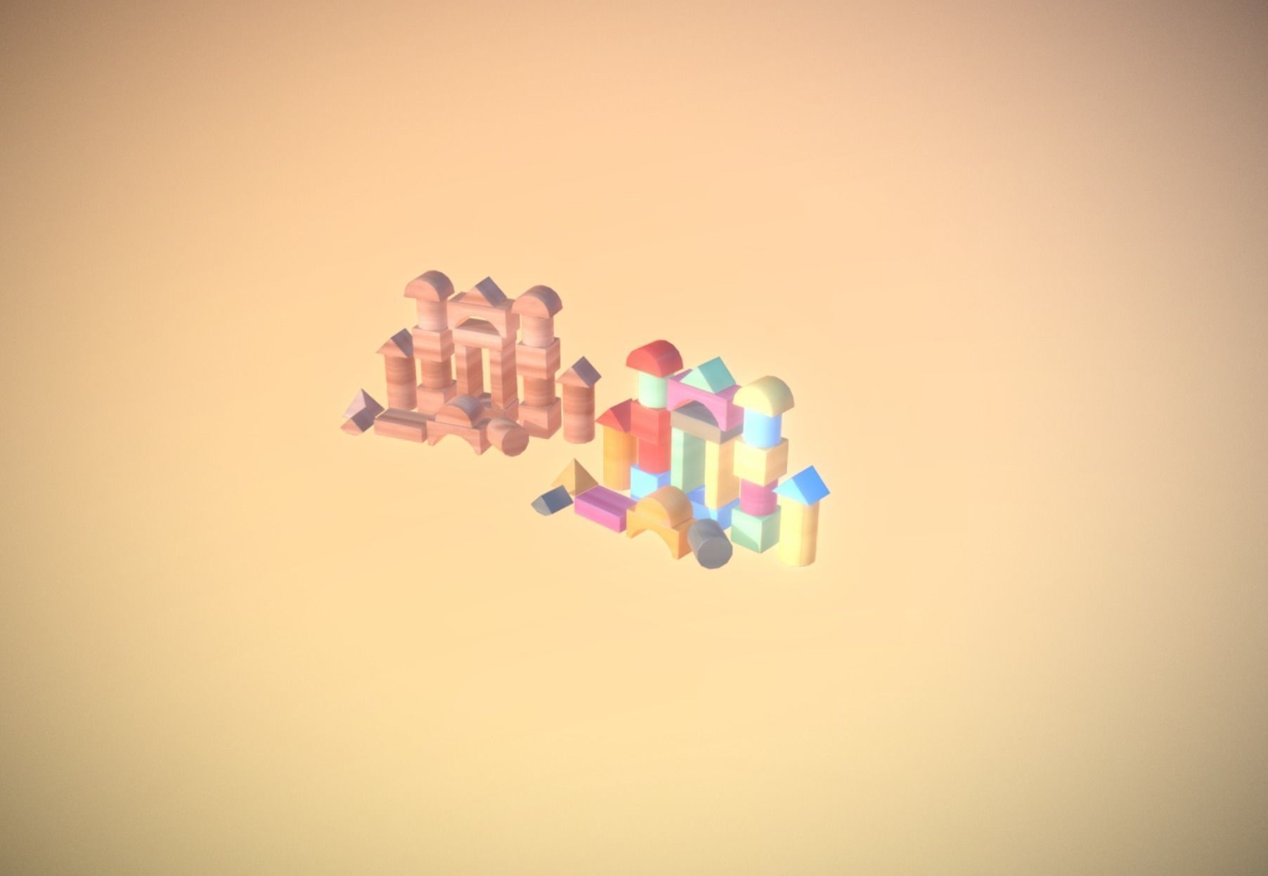 Toy Blocks Display low-poly Low-poly 3D model_4