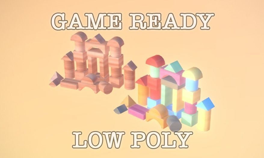 Toy Blocks Display low-poly Low-poly 3D model_0