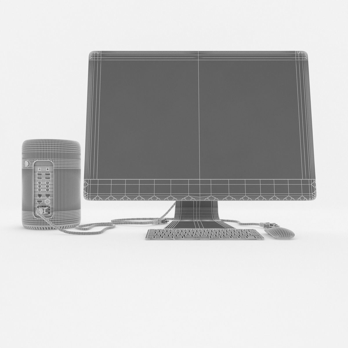 Apple Office Mac Set 3D model_4
