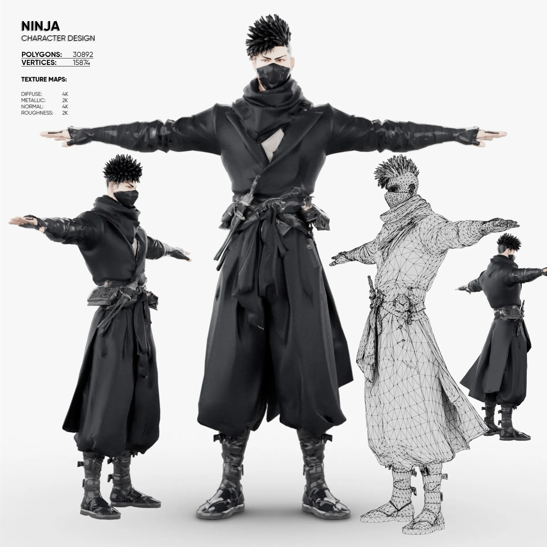 3D model Ninja Low Poly VR / AR / low-poly | CGTrader