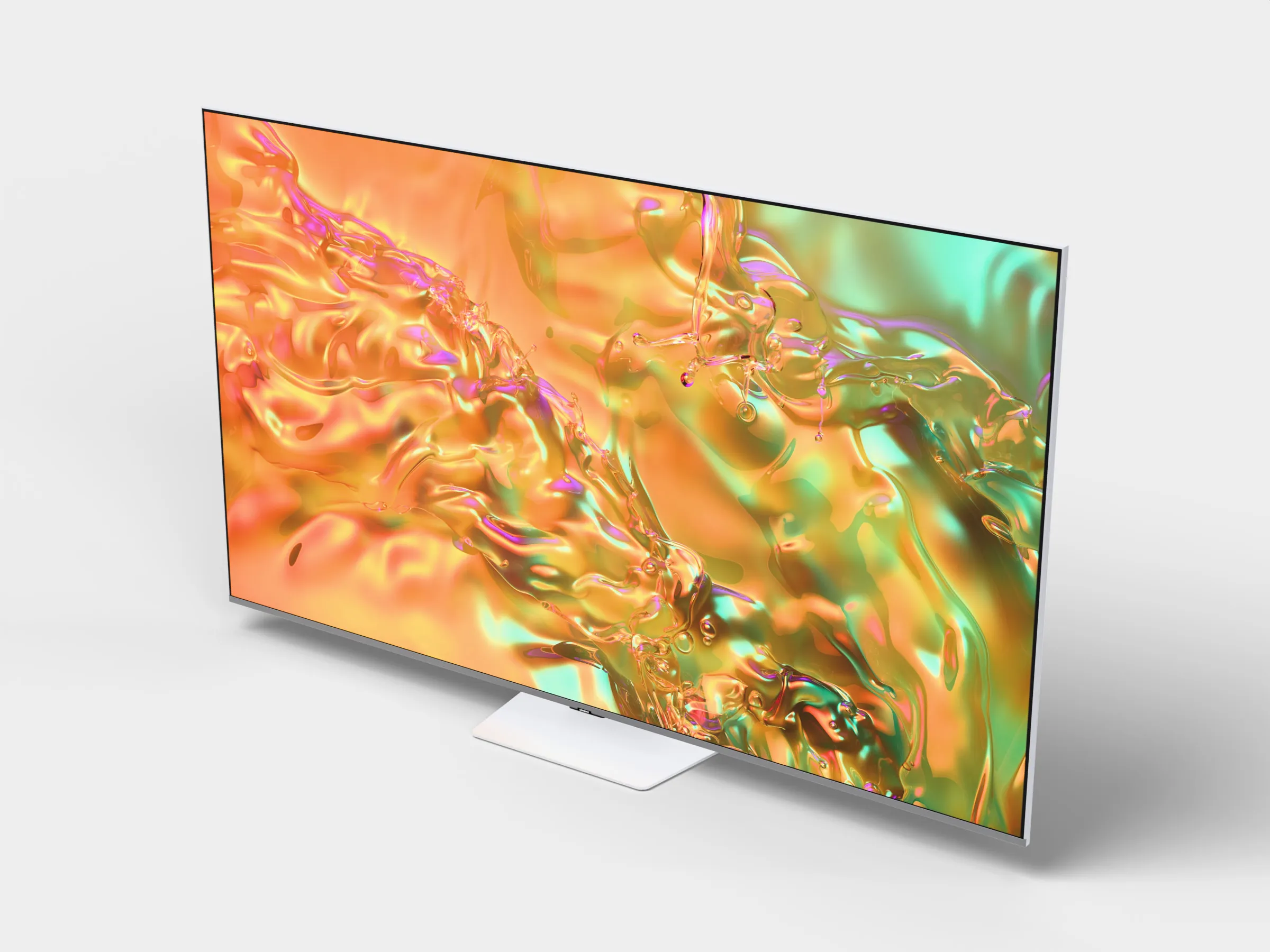 Neutral Point Cg Television With Fluid Gold Screen Artwork 3D model | CGTrader