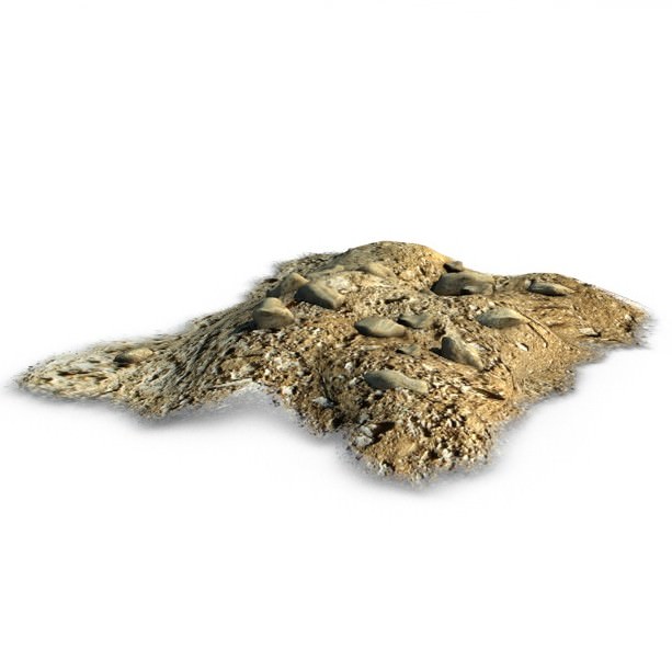 DIrt pile with rocks 3D model_3