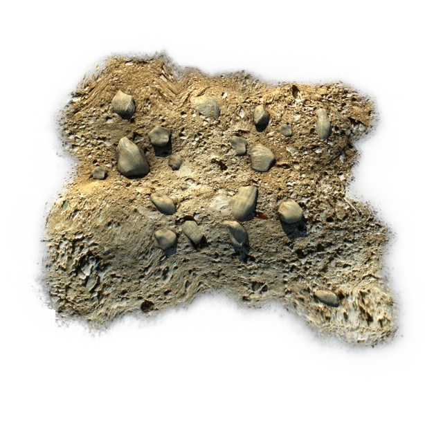 DIrt pile with rocks 3D model_4