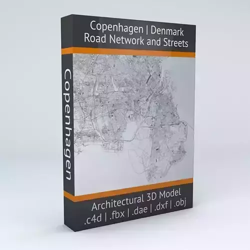 Copenhagen Road Network and Streets 3D model