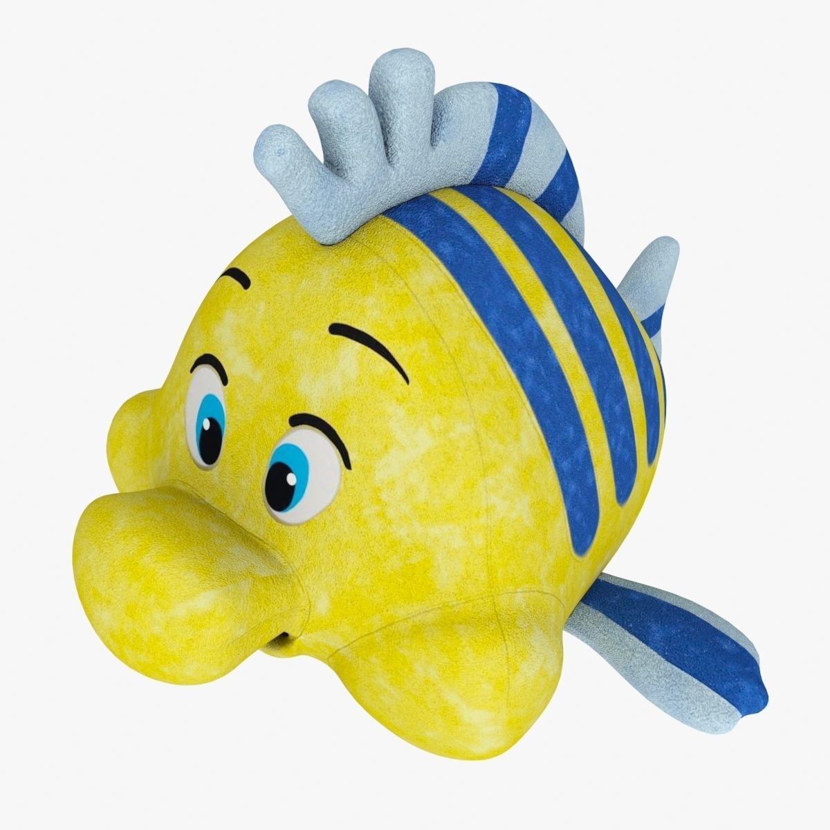 Soft Toy Flounder Low-poly 3D model_3