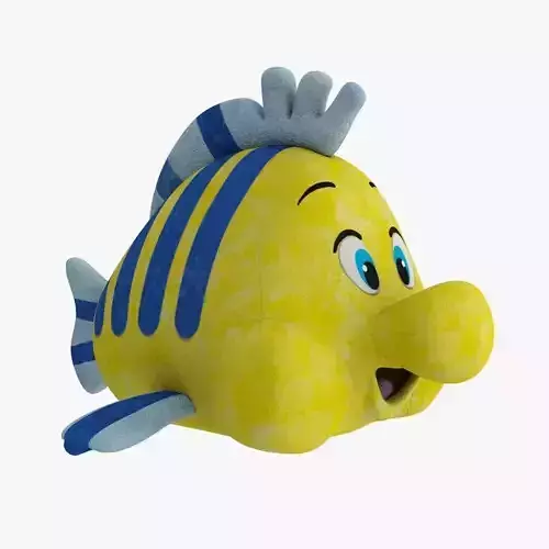 Soft Toy Flounder Low-poly 3D model