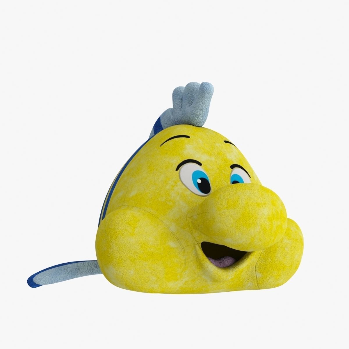 Soft Toy Flounder Low-poly 3D model_1