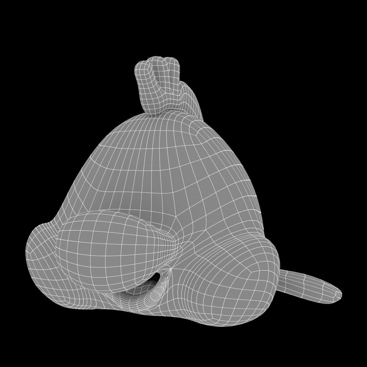 Soft Toy Flounder Low-poly 3D model_6