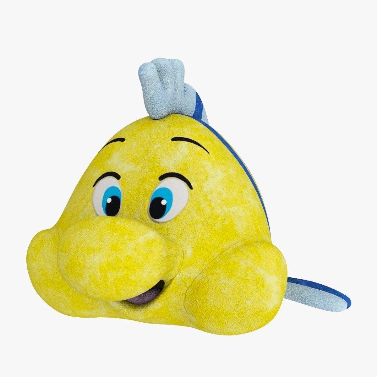 Soft Toy Flounder Low-poly 3D model_4
