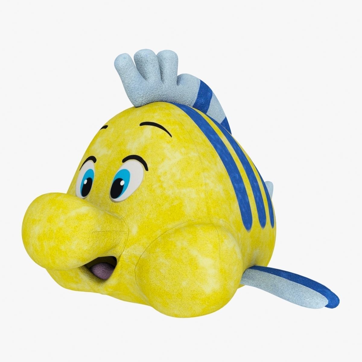 Soft Toy Flounder Low-poly 3D model_2
