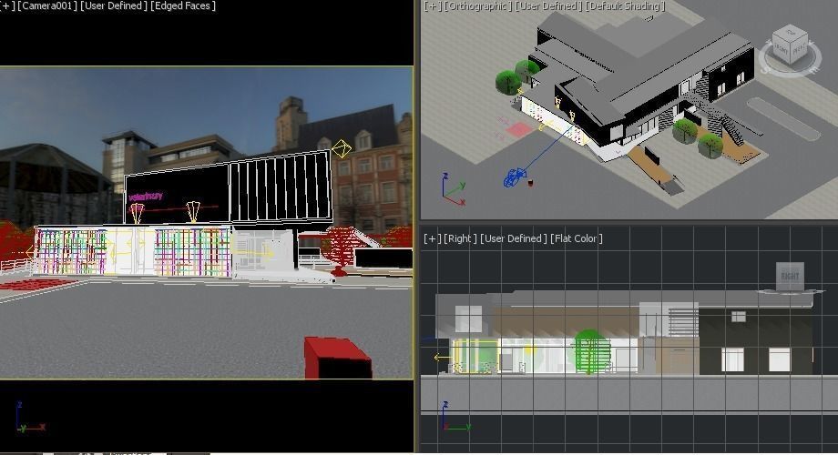 Veterinary Clinic Building Low-poly 3D model_1