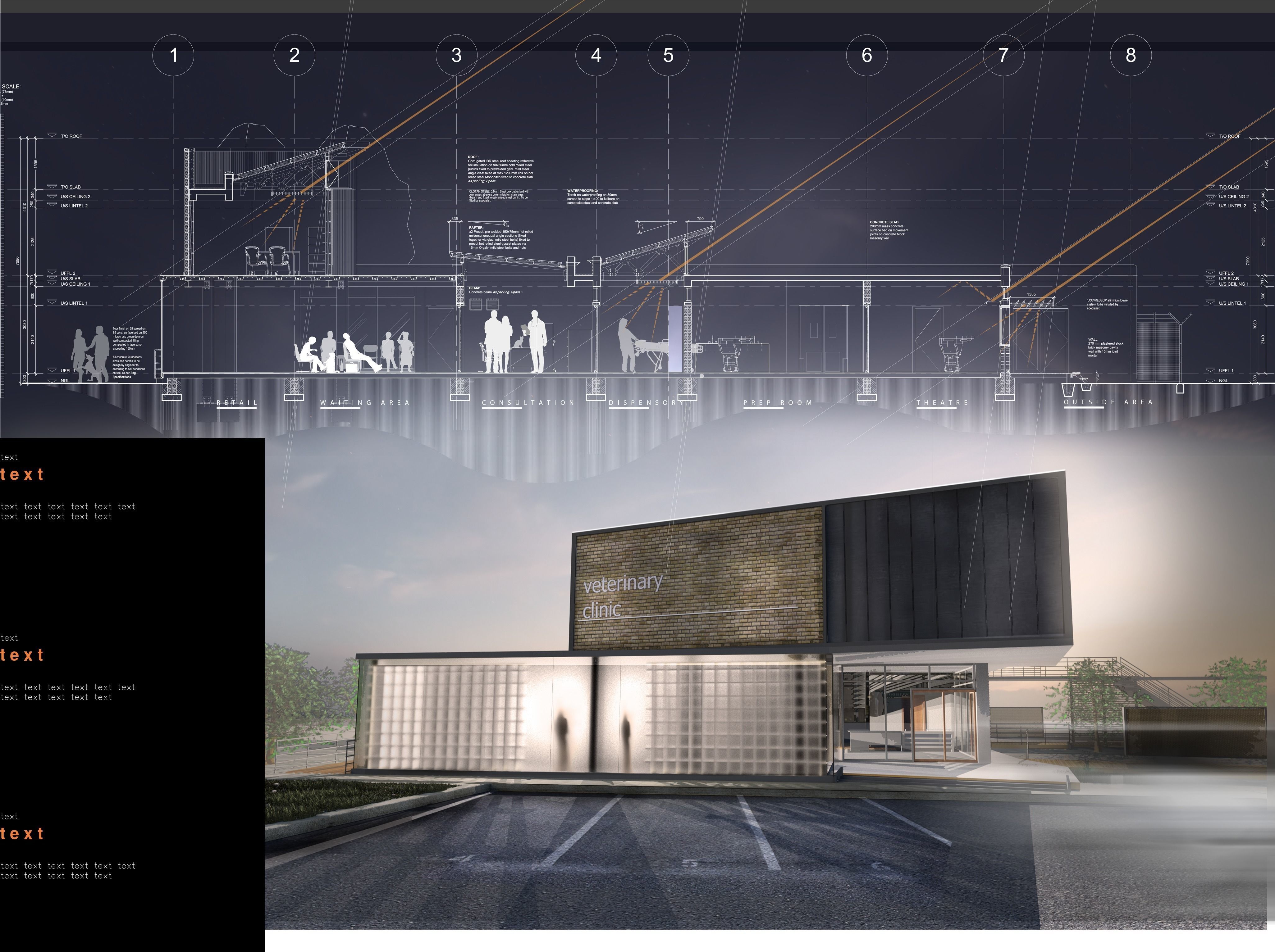 Veterinary Clinic Building Low-poly 3D model_0