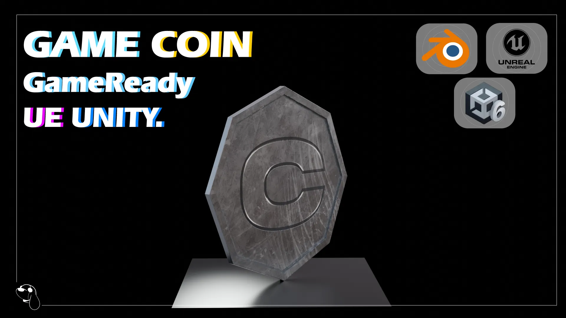 3D model Rotating Token Coin Game Ready UE Unity Ready VR / AR / low ...