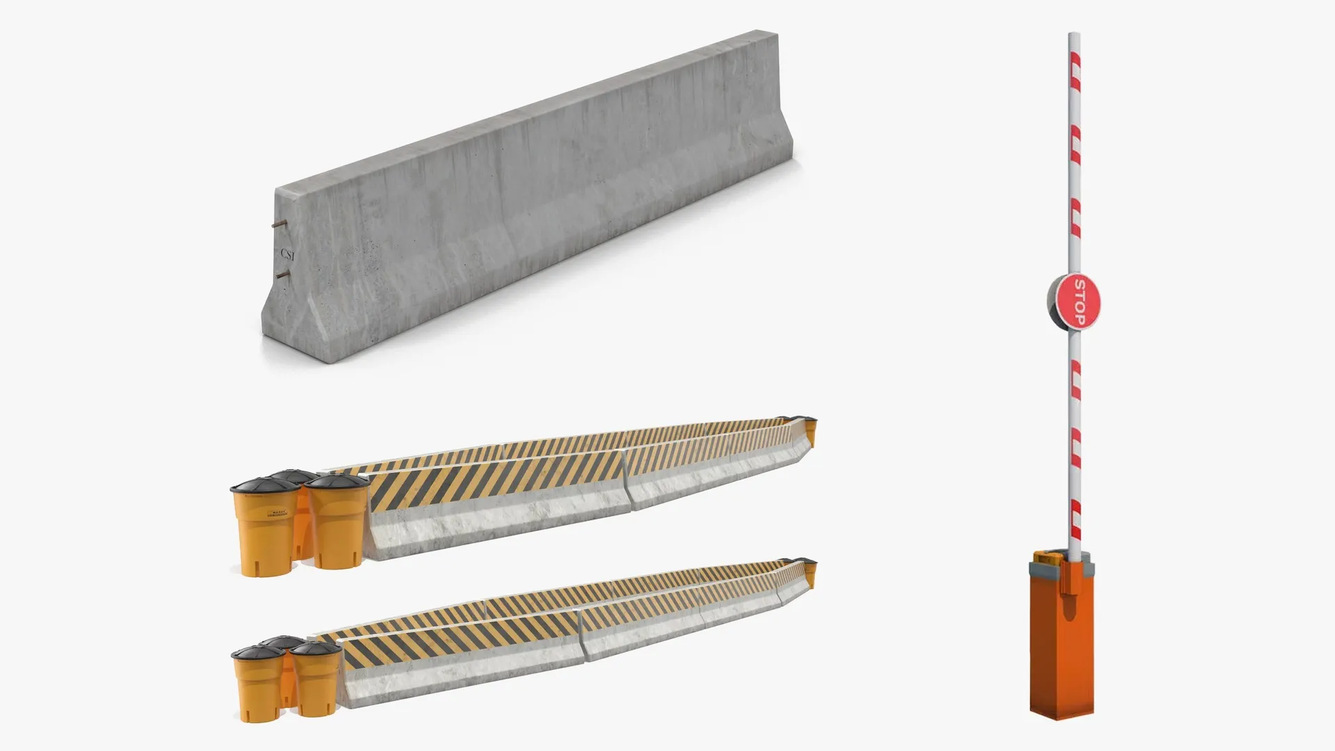 Vehicle Barriers Collection 3D Model Pack | CGTrader