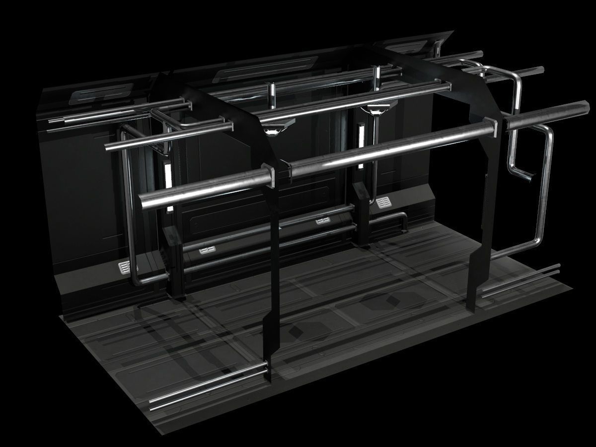 Low-Poly Sci-Fi Modular Corridor Low-poly 3D model_34