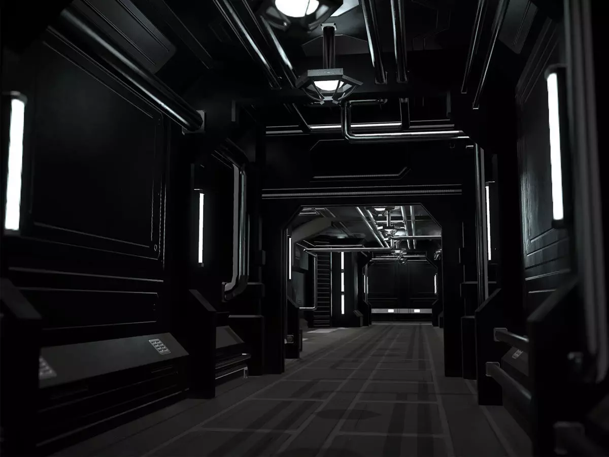 Low-Poly Sci-Fi Modular Corridor Low-poly 3D model_0