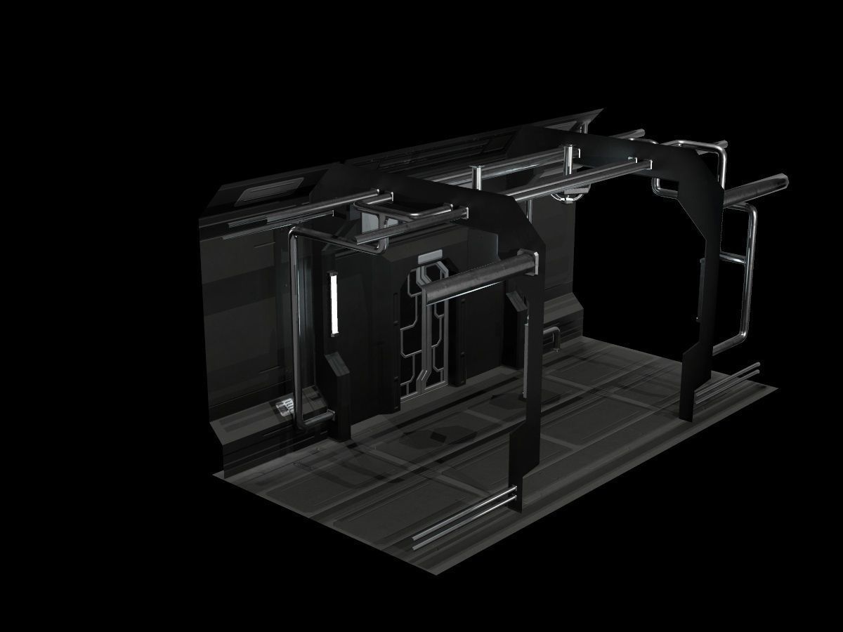 Low-Poly Sci-Fi Modular Corridor Low-poly 3D model_52