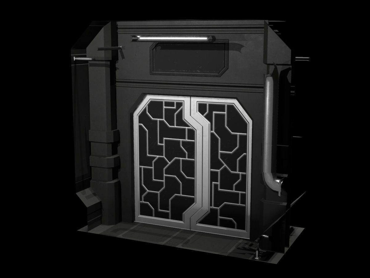 Low-Poly Sci-Fi Modular Corridor Low-poly 3D model_6