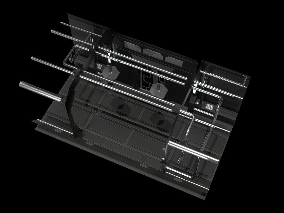 Low-Poly Sci-Fi Modular Corridor Low-poly 3D model_49