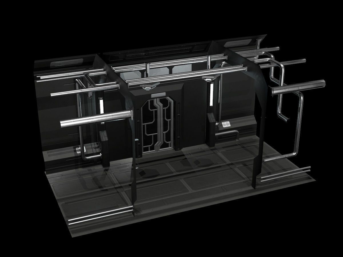 Low-Poly Sci-Fi Modular Corridor Low-poly 3D model_55
