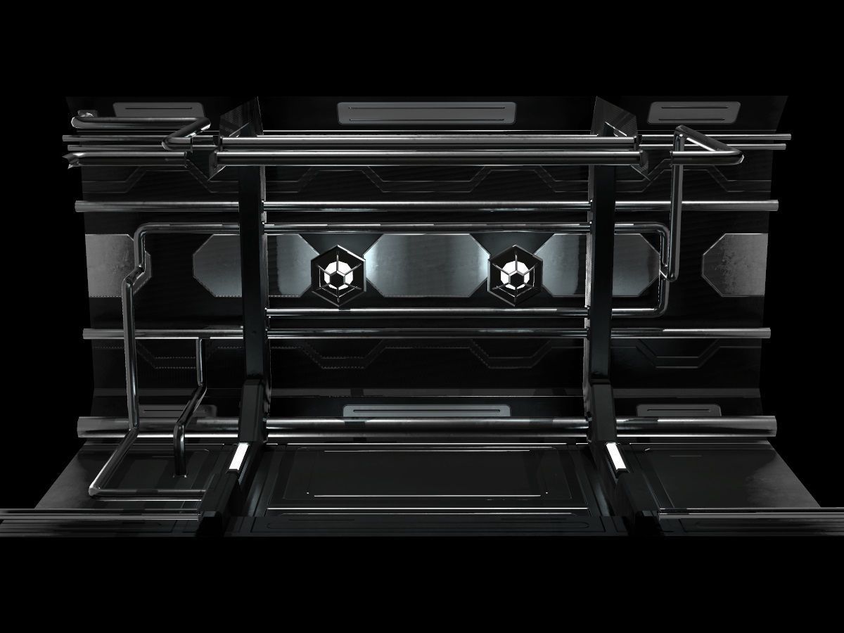 Low-Poly Sci-Fi Modular Corridor Low-poly 3D model_37