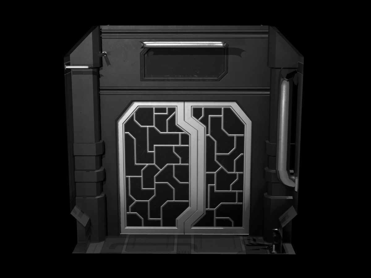 Low-Poly Sci-Fi Modular Corridor Low-poly 3D model_9