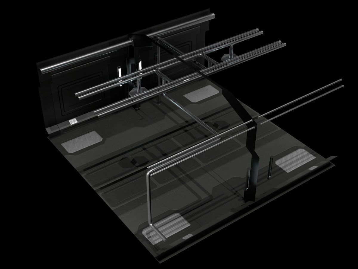 Low-Poly Sci-Fi Modular Corridor Low-poly 3D model_31