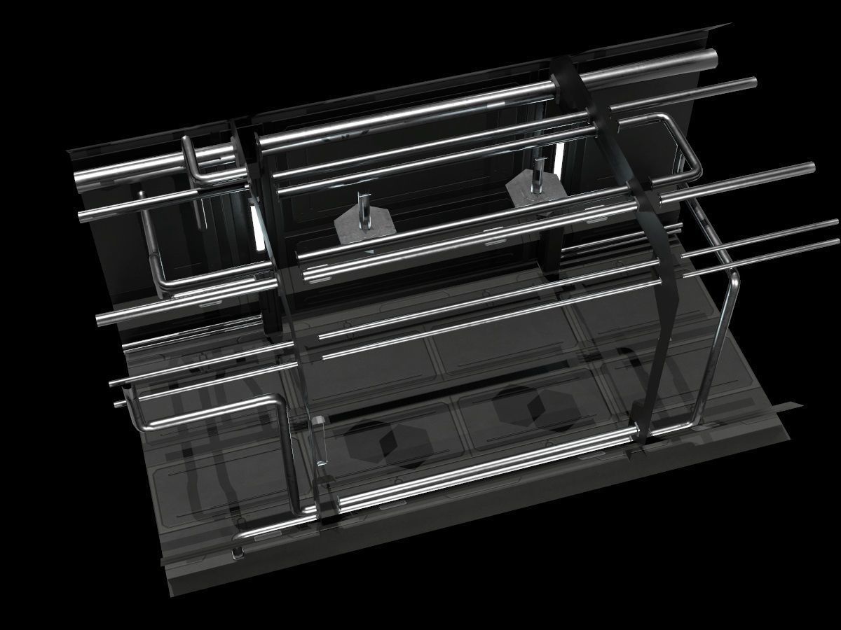 Low-Poly Sci-Fi Modular Corridor Low-poly 3D model_35