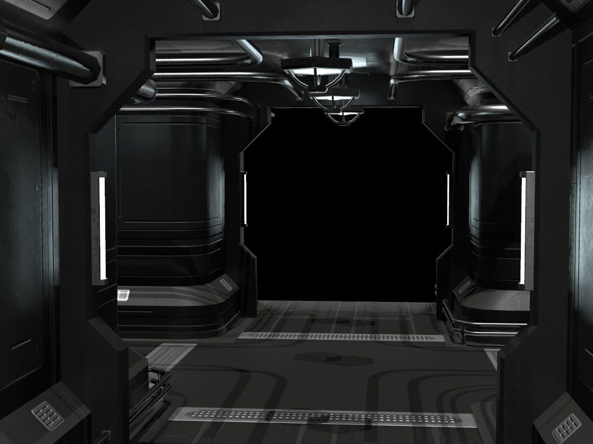 Low-Poly Sci-Fi Modular Corridor Low-poly 3D model_24