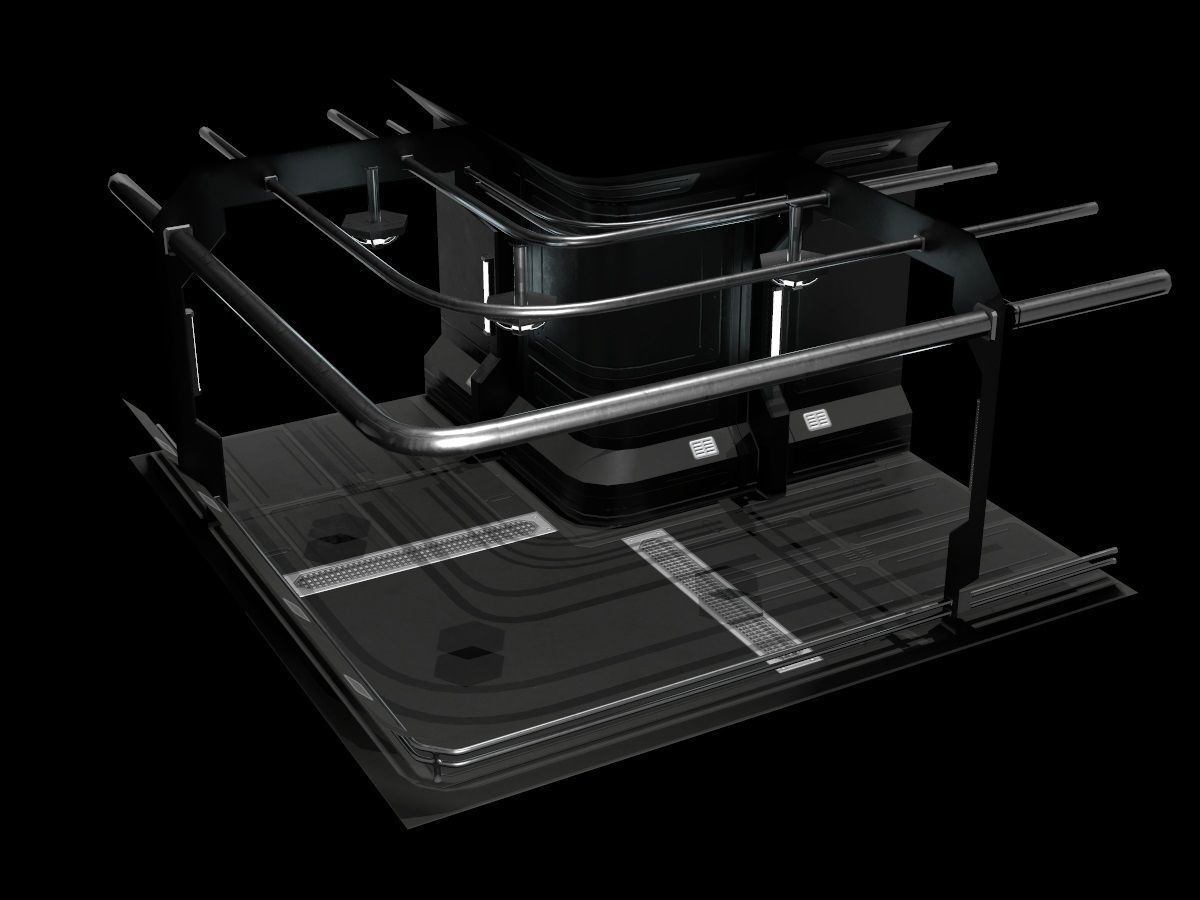 Low-Poly Sci-Fi Modular Corridor Low-poly 3D model_14