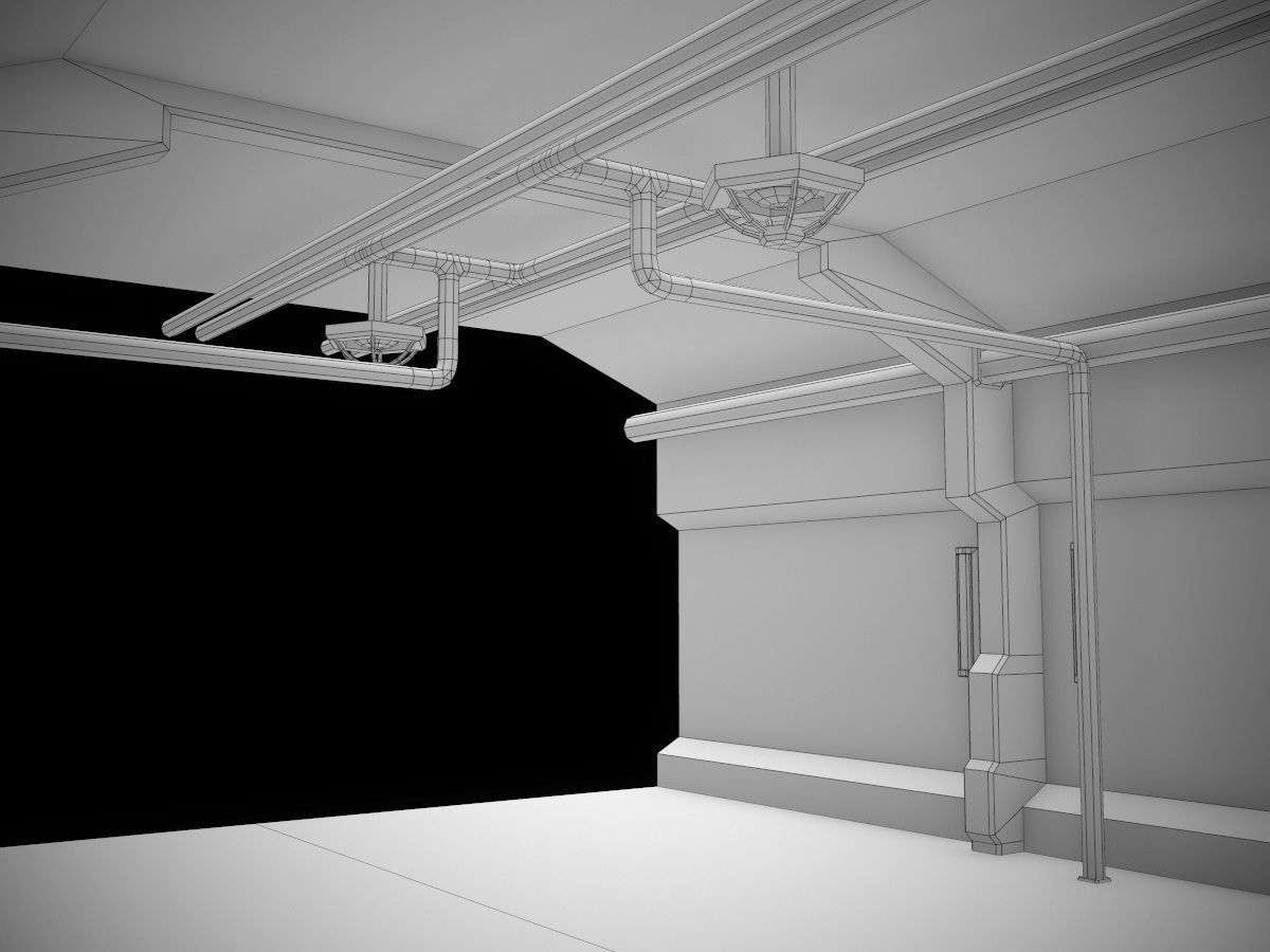 Low-Poly Sci-Fi Modular Corridor Low-poly 3D model_74