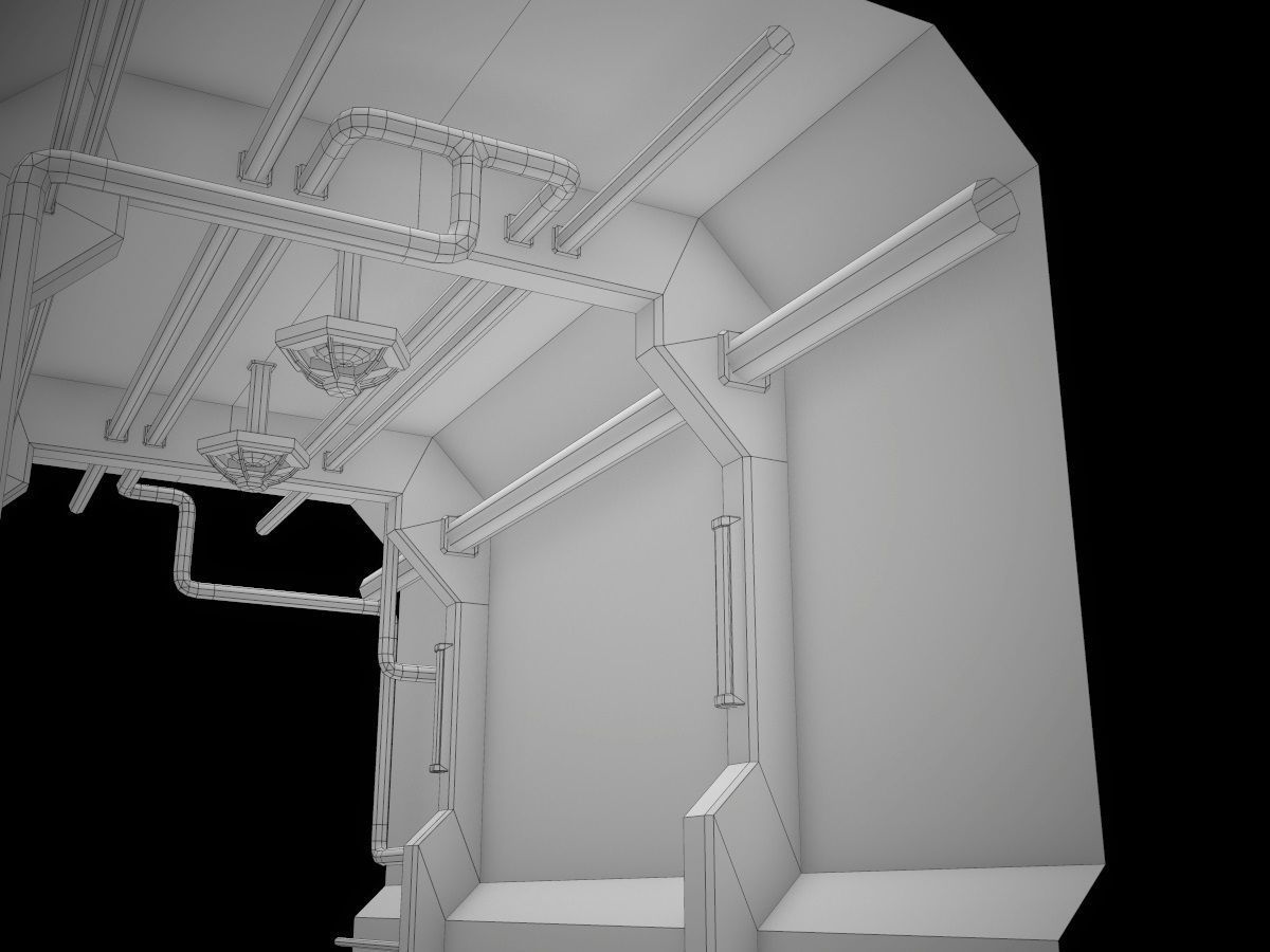 Low-Poly Sci-Fi Modular Corridor Low-poly 3D model_72