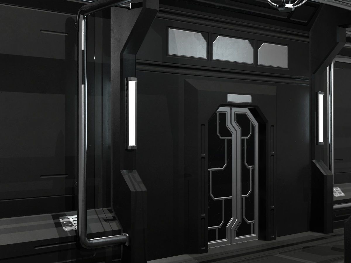 Low-Poly Sci-Fi Modular Corridor Low-poly 3D model_53