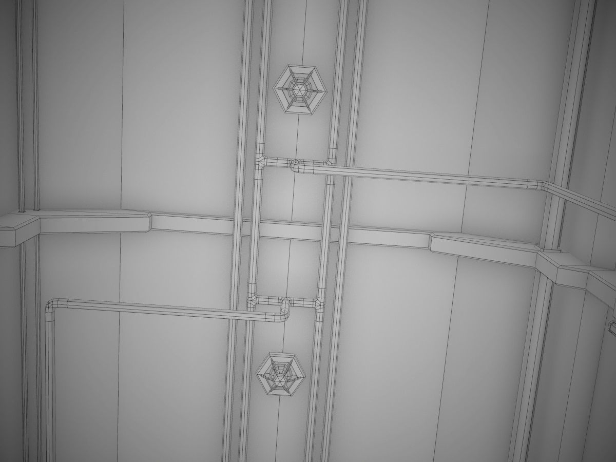 Low-Poly Sci-Fi Modular Corridor Low-poly 3D model_69