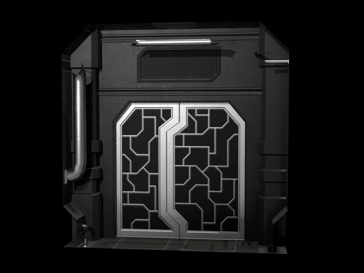 Low-Poly Sci-Fi Modular Corridor Low-poly 3D model_5