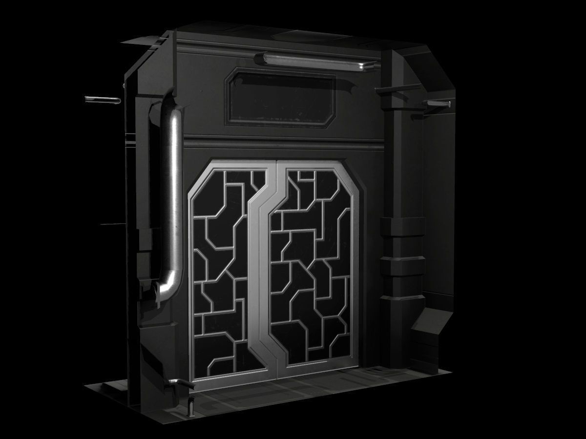 Low-Poly Sci-Fi Modular Corridor Low-poly 3D model_4
